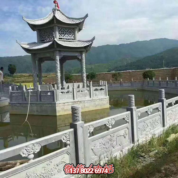 古典仿古水池涼亭，享受休閑園林生活