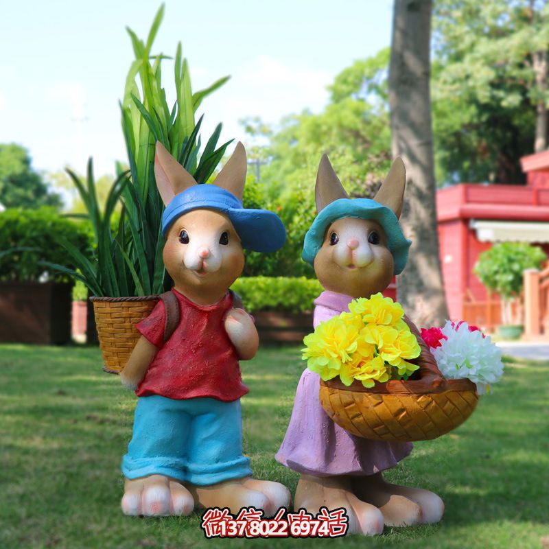玻璃鋼兔子雕塑，只有可愛而不失大氣！