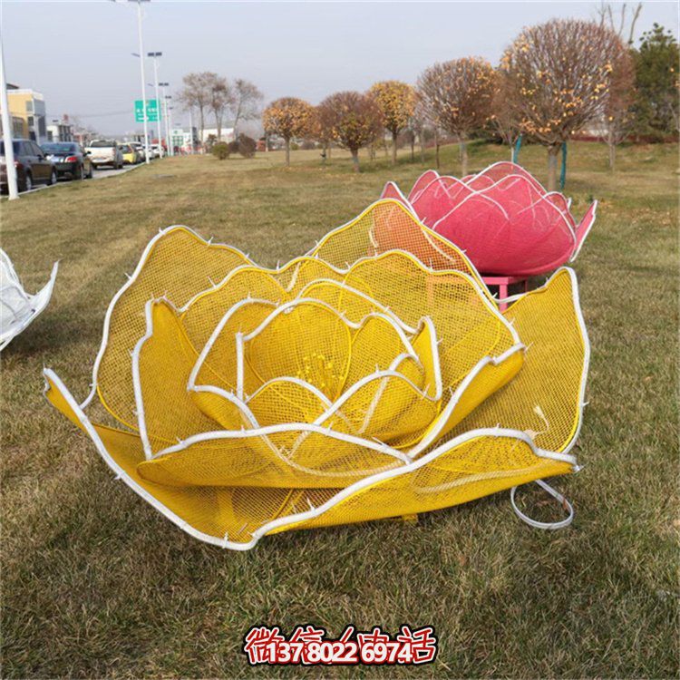 不銹鋼玫瑰花鏤空雕塑擺件，點綴戶外公園花園