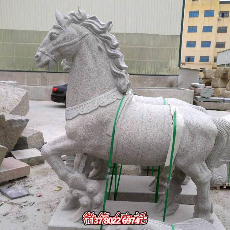 主題砂巖雕刻馬擺件，點(diǎn)綴園林廣場美景