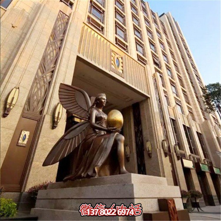 玻璃鋼仿銅西方女人物雕塑，為小區、寫字樓門前添彩
