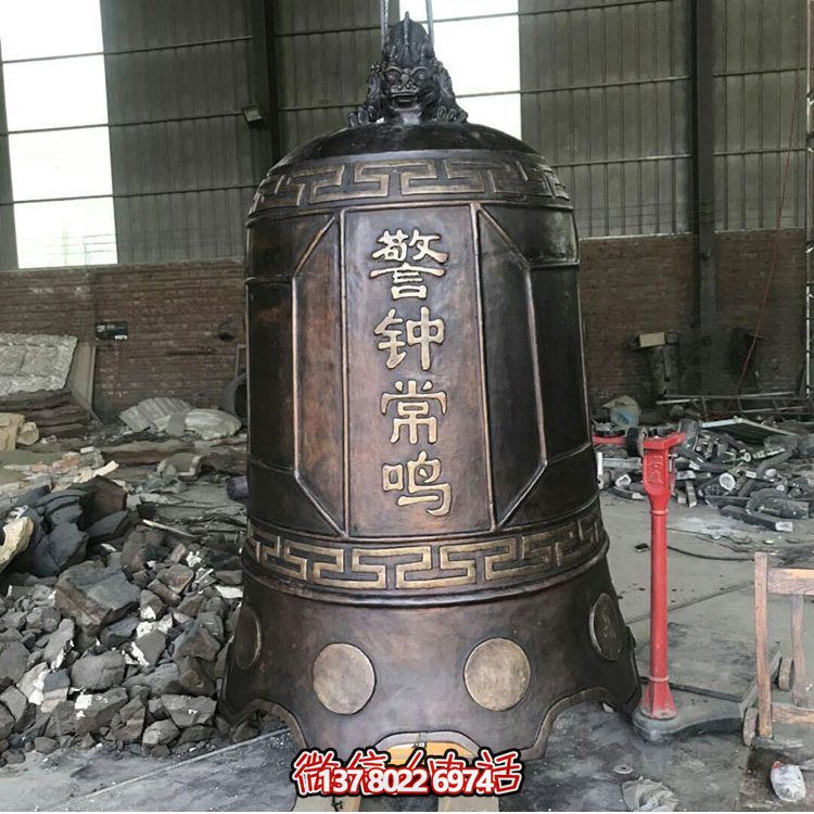 大型仿銅鐘玻璃鋼雕塑，給景區(qū)、寺廟、園林帶來更多美好