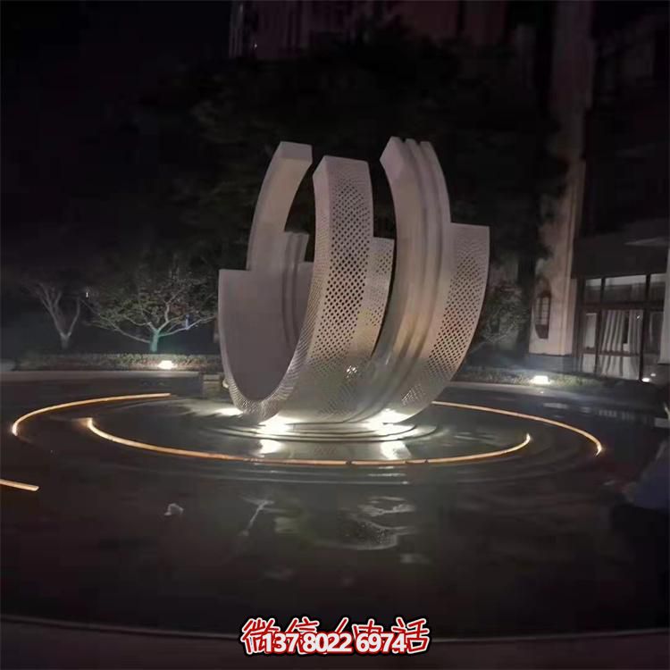 不銹鋼噴泉雕塑裝飾擺件，點綴售樓小區(qū)的美麗