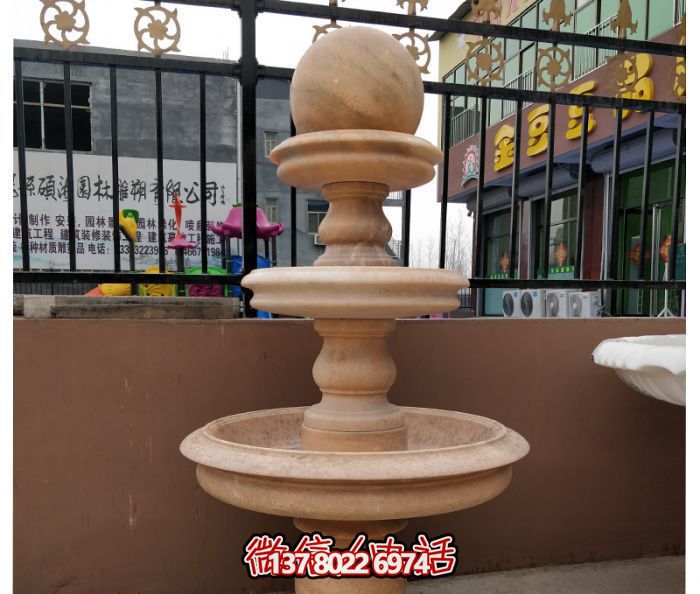 自然之美，多層風(fēng)水球石雕晚霞紅別墅