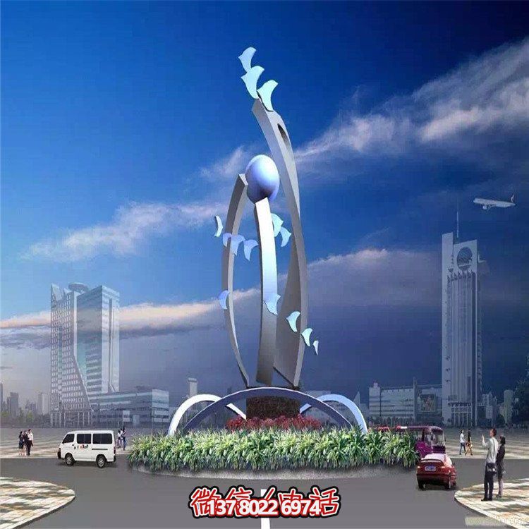 大型不銹鋼抽象藝術(shù)飛翔雕塑，豐富景觀廣場(chǎng)
