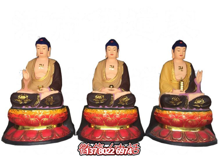 玻璃鋼仿真彩繪如來佛祖供奉雕塑，擁有神秘而又寧?kù)o的氣息