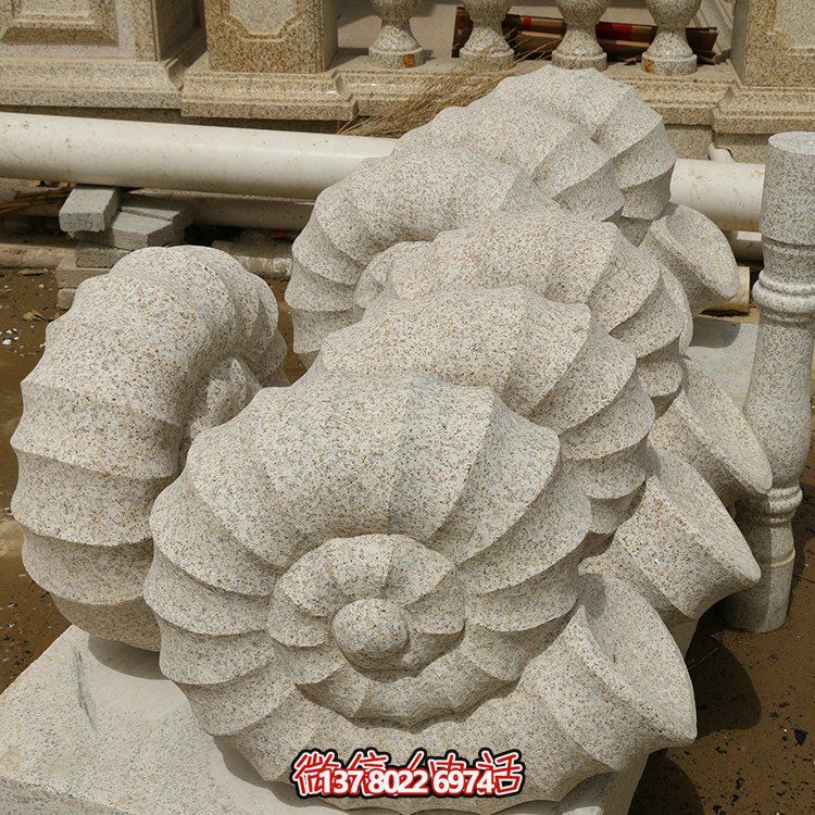 石雕海螺，砂巖雕刻石材海螺雕塑