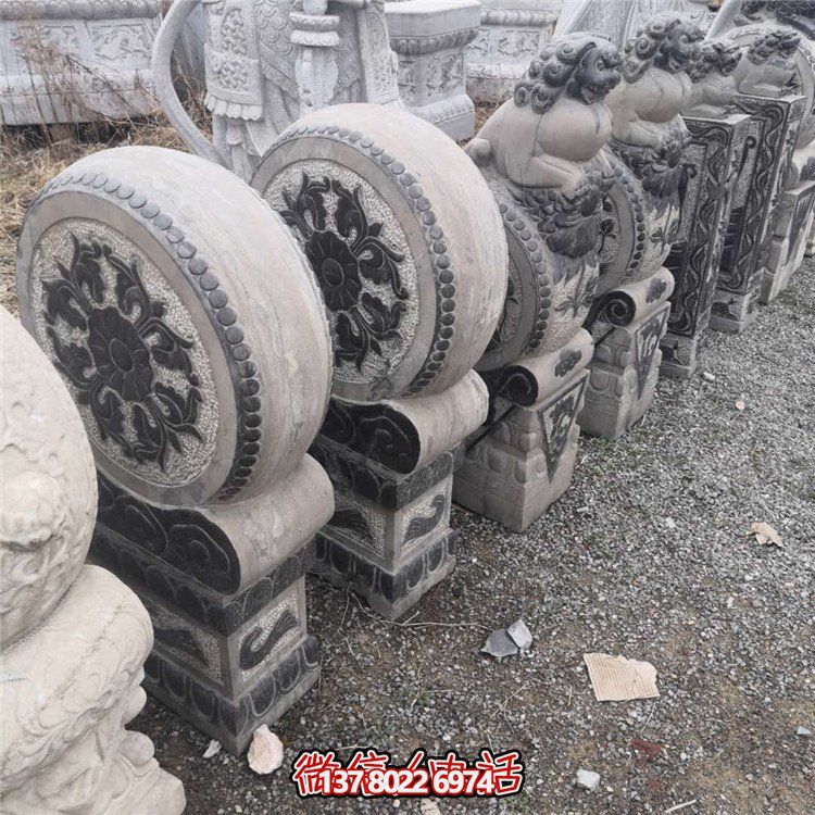 抱鼓石，青石仿古門墩