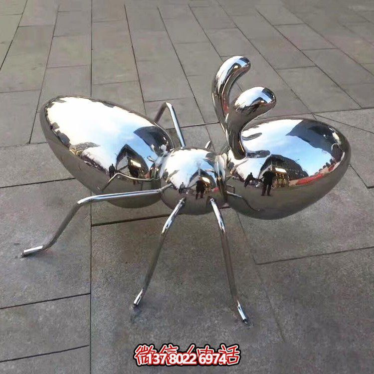 鏡面不銹鋼戶(hù)外園林景觀擺件螞蟻雕塑