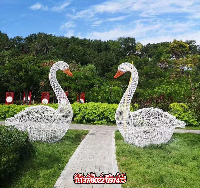 公園景區戶外金屬鐵藝鏤空天鵝雕塑 公園景區戶外金屬鐵藝鏤空天鵝雕塑