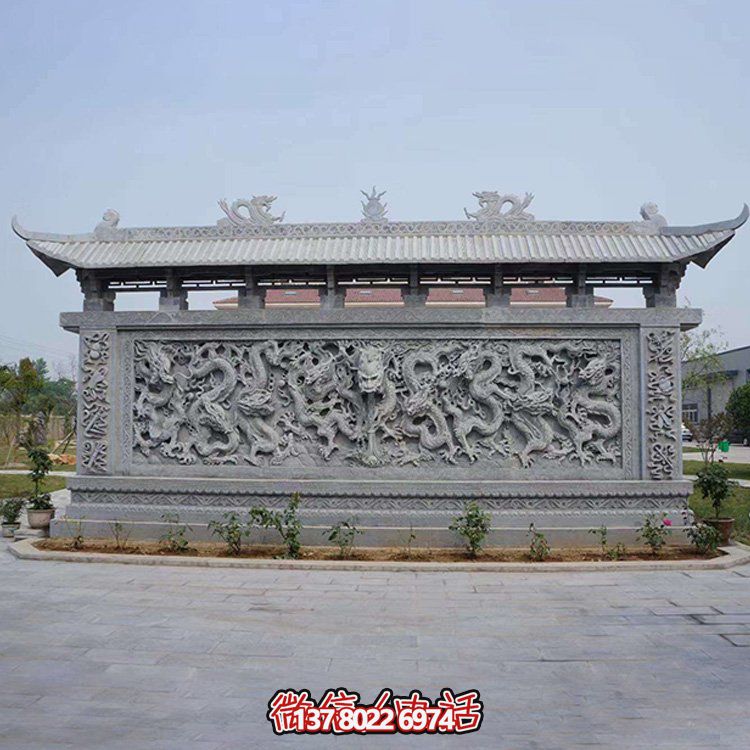 廣場(chǎng)庭院青石古建石雕壁畫(huà)影壁墻美觀大方