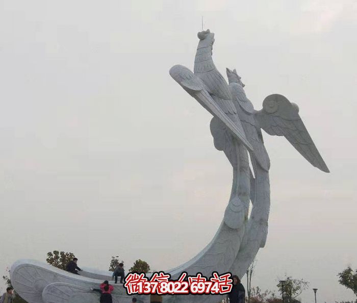 景區創意不銹鋼兩只飛翔的鳳凰雕塑 景區創意不銹鋼兩只飛翔的鳳凰雕塑