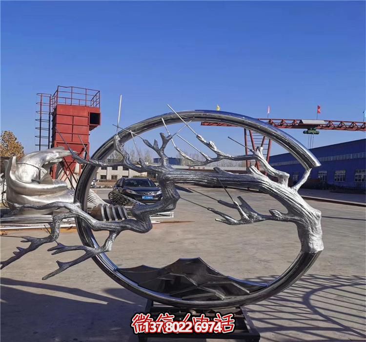 園林觀光鏡面不銹鋼樹(shù)枝雕塑